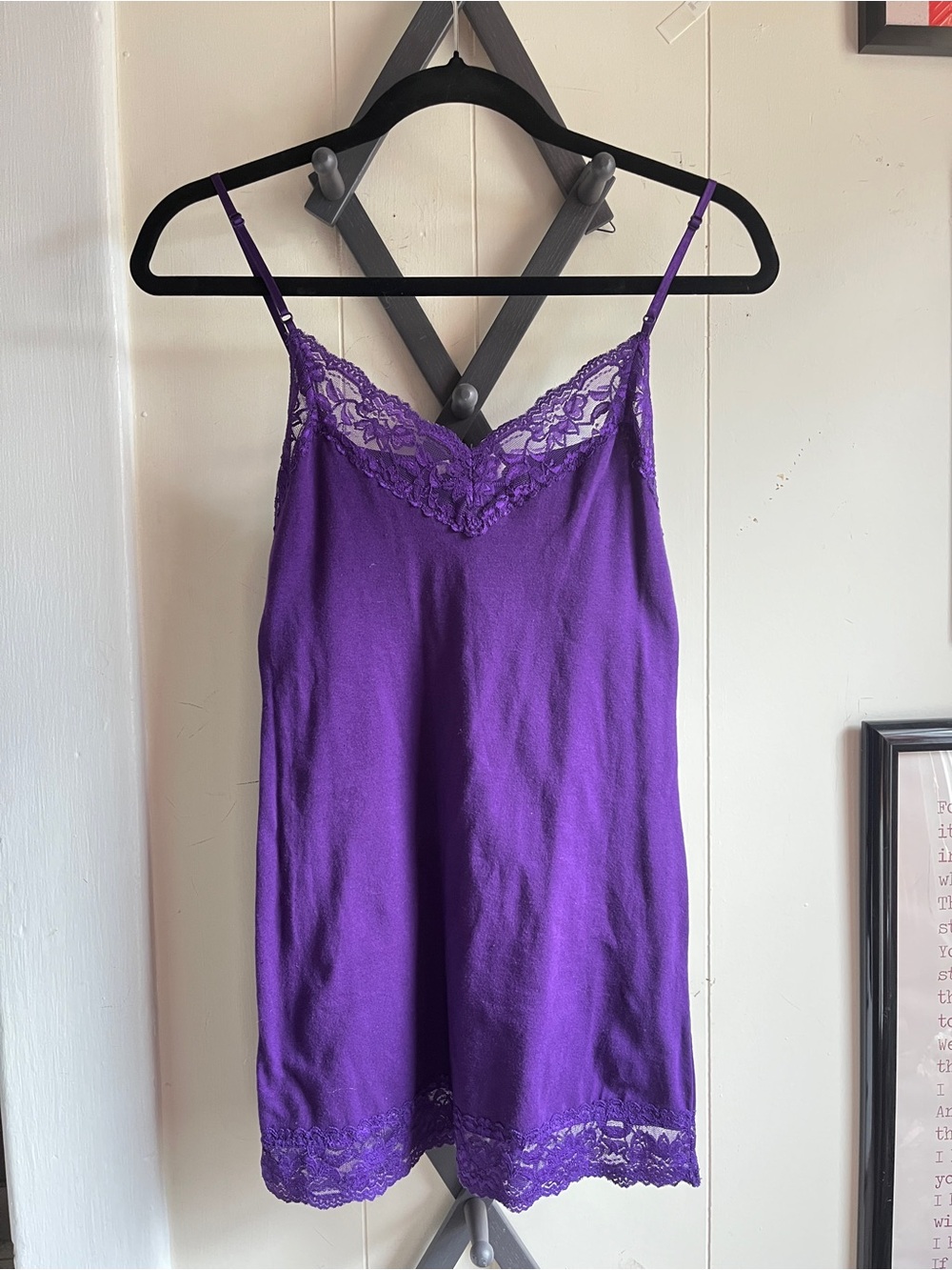 Bozzolo Purple Lace-Trim Camisole Slip
